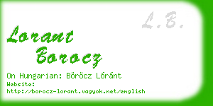 lorant borocz business card